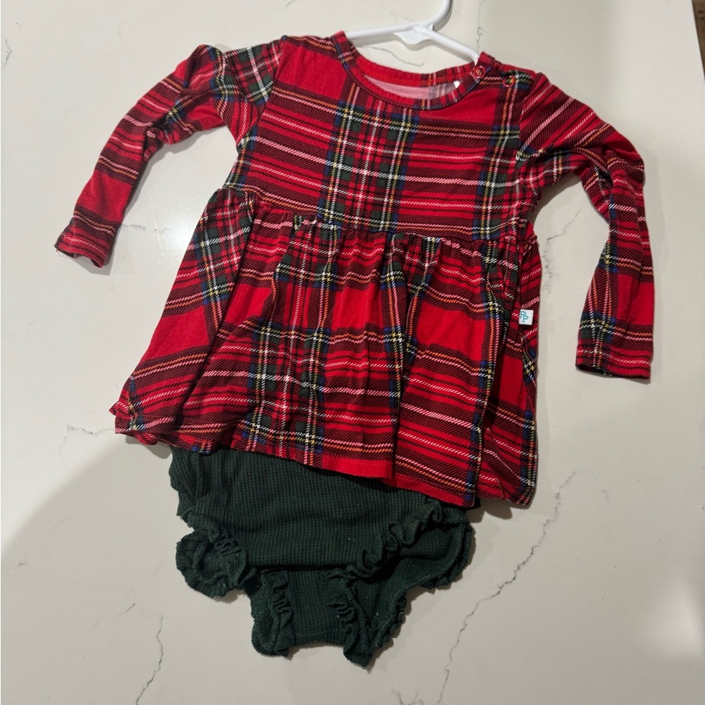 Posh Peanut Red Plaid Diaper Cover Set